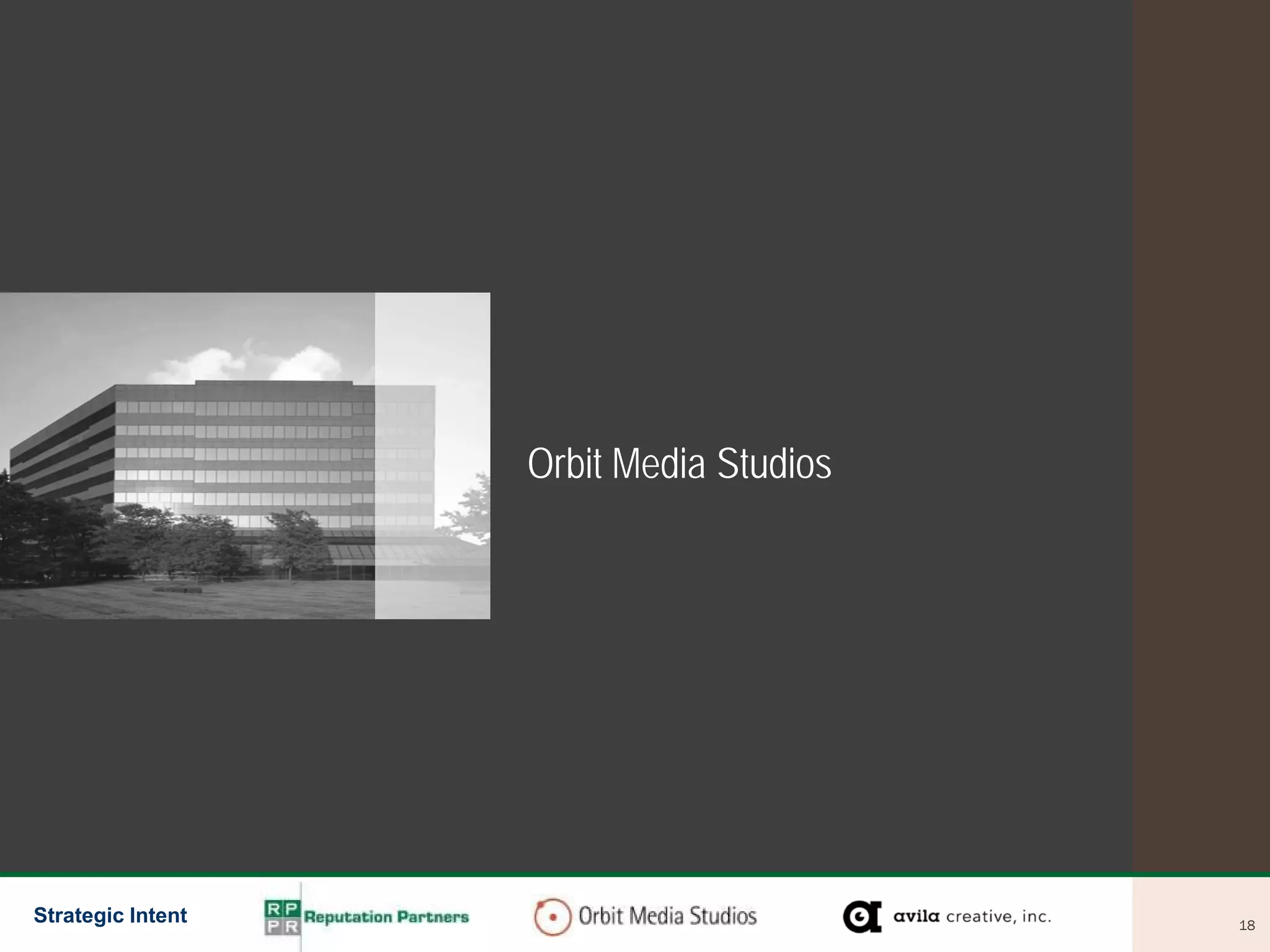 Orbit Media Studios




Strategic Intent                         18
 