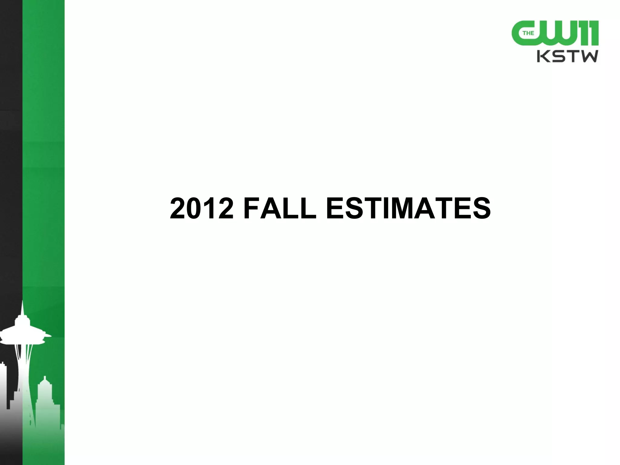 CW11 Weather Watch
M-S 11:00pm HH RTG RA18-49 RA25-54
KSTW 0.9 0.7 0.7
ESTIMATE IS BASED ON THE ACTUAL PERFORMANCE OF FRASIER MO-FRI 11:00P-11:30P ON KSTW IN NOV’11 L+SD.
Local weather is now featured on KSTW every night
at 11:00pm!
Join meteorologist Paul Deanno as he highlights the
evening’s daily forecast as your brand/message is
showcased in a custom :90 second segment every
night.
Sponsorship Elements:
• :05 Intro/Lead-in Billboard (SPONSOR mention – ex:
Tonight’s CW11 Weather Watch is brought to you by
SPONSOR)
• :55 weather segment (SPONSOR LOGO appears in lower
third corner of screen)
• :30 sponsor commercial spot (directly follows weather
segment)
Total Investment: $3,500 Mon-Sun (7x per week)
Mon-Sun, 11:00PM Daily
This is a working proposal and subject to revision and approval of all parties. The concepts are the property
of CBS Television and KSTW-TV. This cannot be used or copied without the express permission of KSTW-
 
