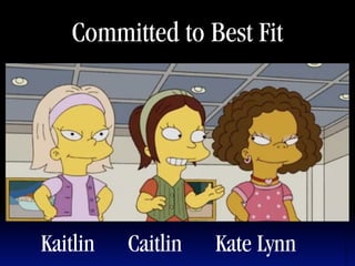 Committed to Best Fit




Kaitlin   Caitlin   Kate Lynn
 