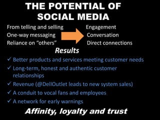 CHANGING HOW WE DEFINE and ENGAGETell Our Story Resolve Dissatisfaction Share Content & Collect IdeasJoin Conversations4Engage customers by sharing information that matters to them