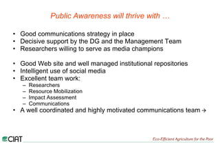 Public Awareness for Resource Mobilization: A multifaceted & collaborative effort