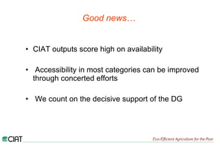 AAA - Benchmarking Results CIAT