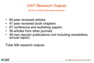 AAA - Benchmarking Results CIAT