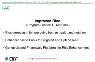 Implementing the New Strategic Directions: Medium Term Plan 2010-2012