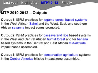 TSBF Institute of CIAT: ISFM-based crop production