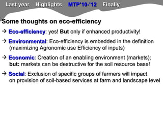 TSBF Institute of CIAT: ISFM-based crop production