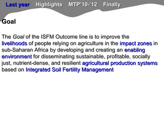 TSBF Institute of CIAT: ISFM-based crop production
