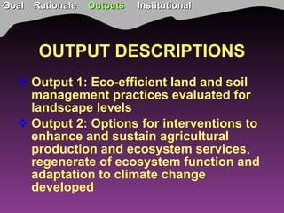 TSBF Institute of CIAT: Sustainable Land Management for Eco-efficient Agriculture in the Tropics