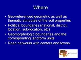 A Digitally Integrated Africa Soil Information Service (AfSIS)