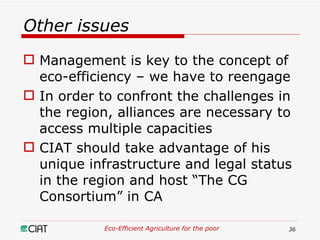 Eco-Efficient Agriculture & Central America