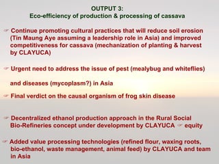 Cassava for sustainable poverty alleviation
