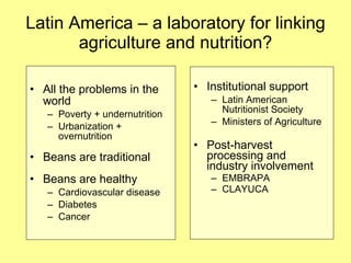 Beans and Eco-efficiency in a Changing Environment