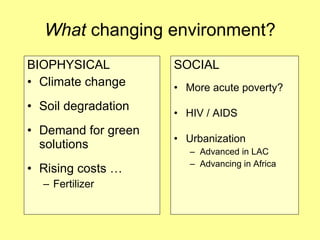 Beans and Eco-efficiency in a Changing Environment