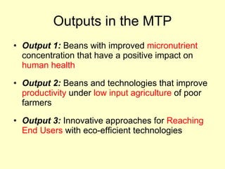 Beans and Eco-efficiency in a Changing Environment