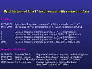 Helping Farmers Help Themselves: CIAT’s contribution to cassava production in Asia