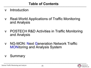 Internet Traffic Monitoring and Analysis | PPT