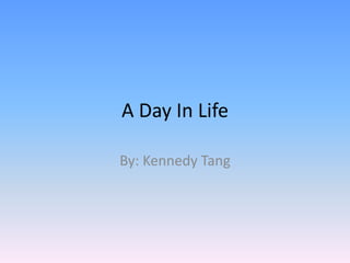 A Day In Life

By: Kennedy Tang
 
