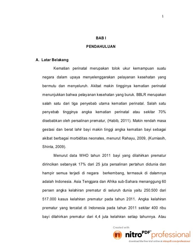 kesimpulan kejadian 4 GAMBARAN KEJADIAN BAYI PREMATUR DI RUMAH SAKIT BHAYANGKARA 