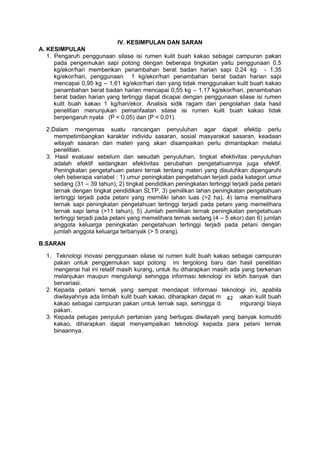 Rancangan Penyuluhan Penggunaan Silase Isi Rumen Kulit Buah Kakao ...