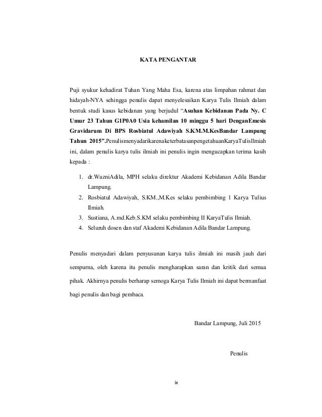 Contoh Kata Pengantar Kti Kebidanan - Download Contoh Lengkap Gratis ️