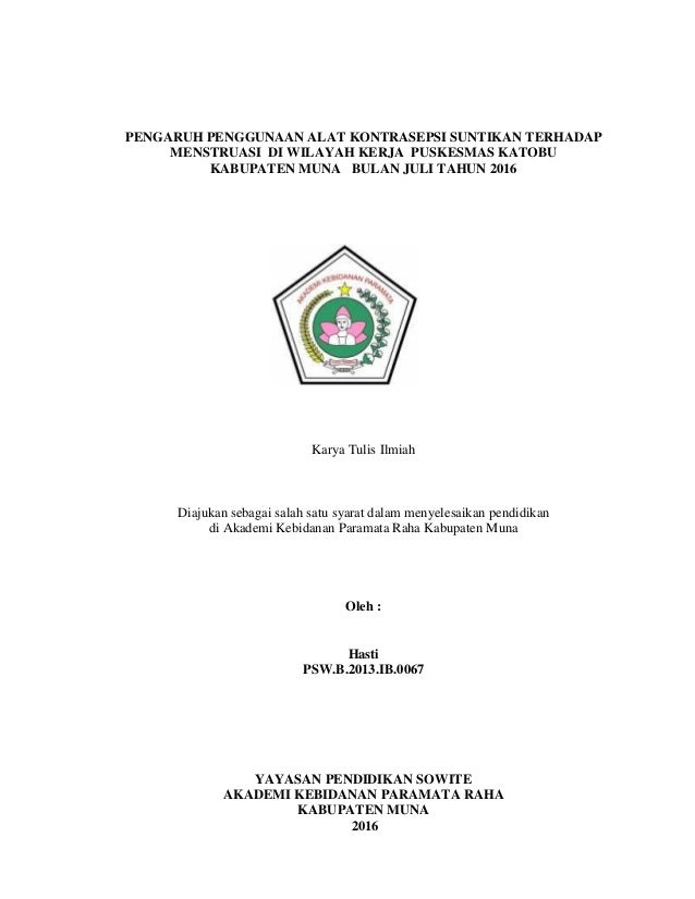 PENGARUH PENGGUNAAN ALAT  KONTRASEPSI SUNTIKAN  TERHADAP 