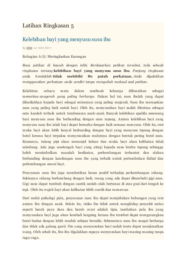 Contoh Soalan Karangan Ringkasan Pt3 / Latihan Ringkasan Pt3  Anda