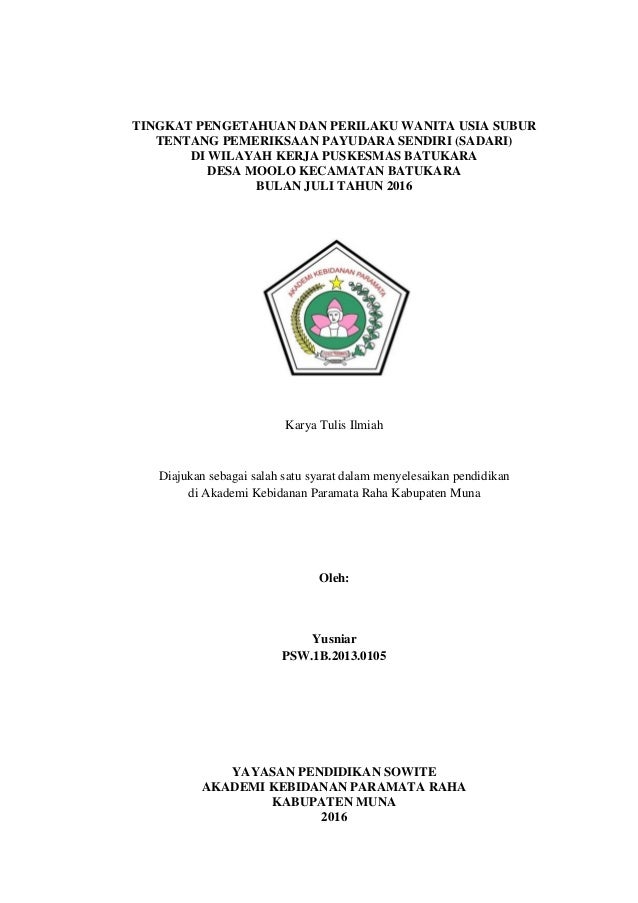 Tingkat Pengetahuan Dan Perilaku Wanita Usia Subur Tentang Pemeriksaa