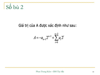 Phan Trung Kiên – ĐH Tây bắc 40
Số bù 2
 