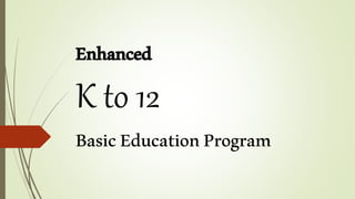 Enhanced
K to 12
BasicEducationProgram
 