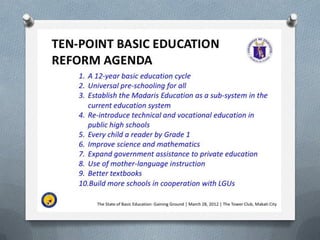 K to 12 Basic Education Curriculum