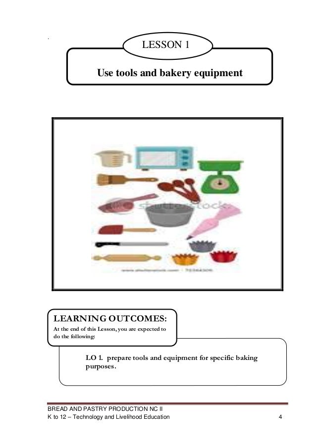 K to 12 bread and pastry learning module