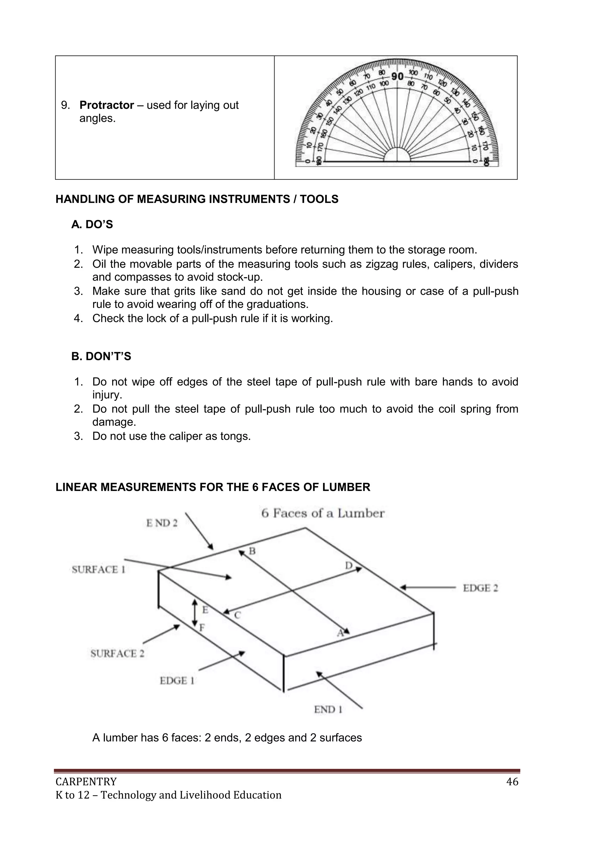 K to 12 Carpentry Learning Modules | PDF
