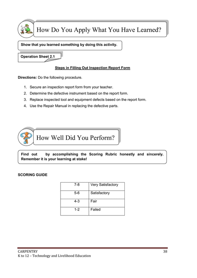 K to 12 Carpentry Learning Modules | PDF