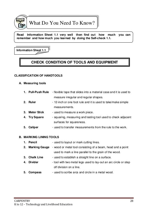 K to 12 carpentry learning modules