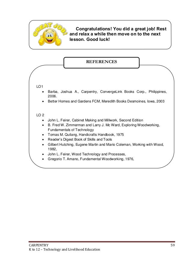 K to 12 carpentry learning modules