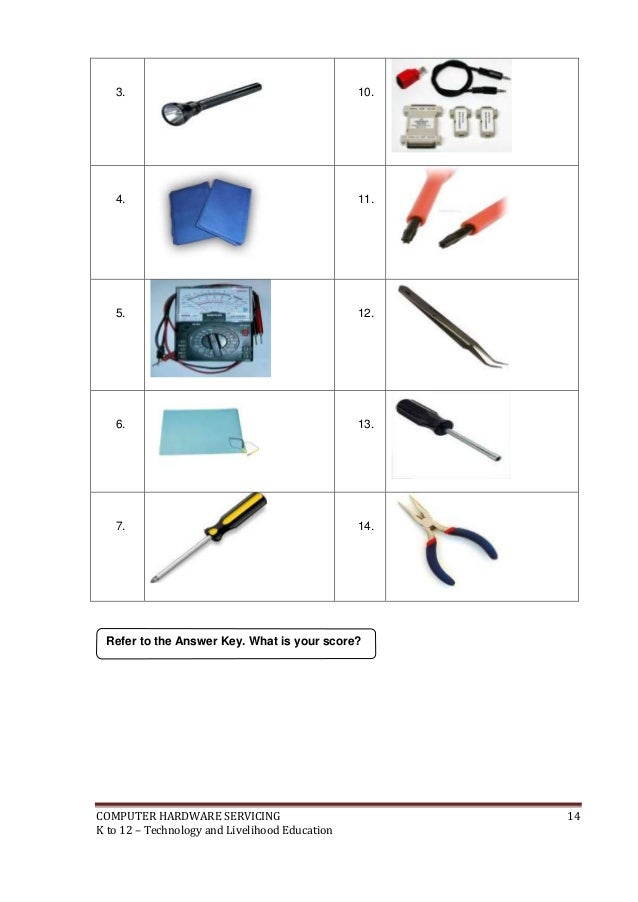 K to 12 computer hardware servicing
