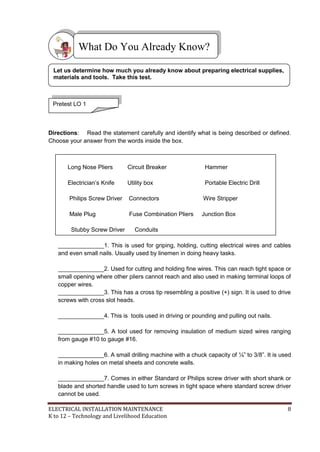 K to 12 electrical learning module | PDF