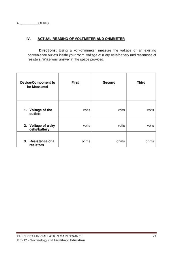 K to 12 electrical learning module