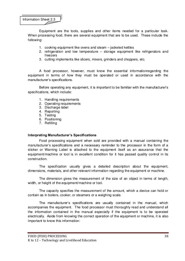 K to 12 fish processing learning module