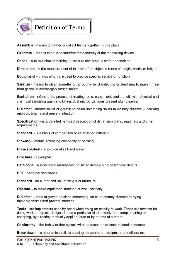 K to 12 fish processing learning module