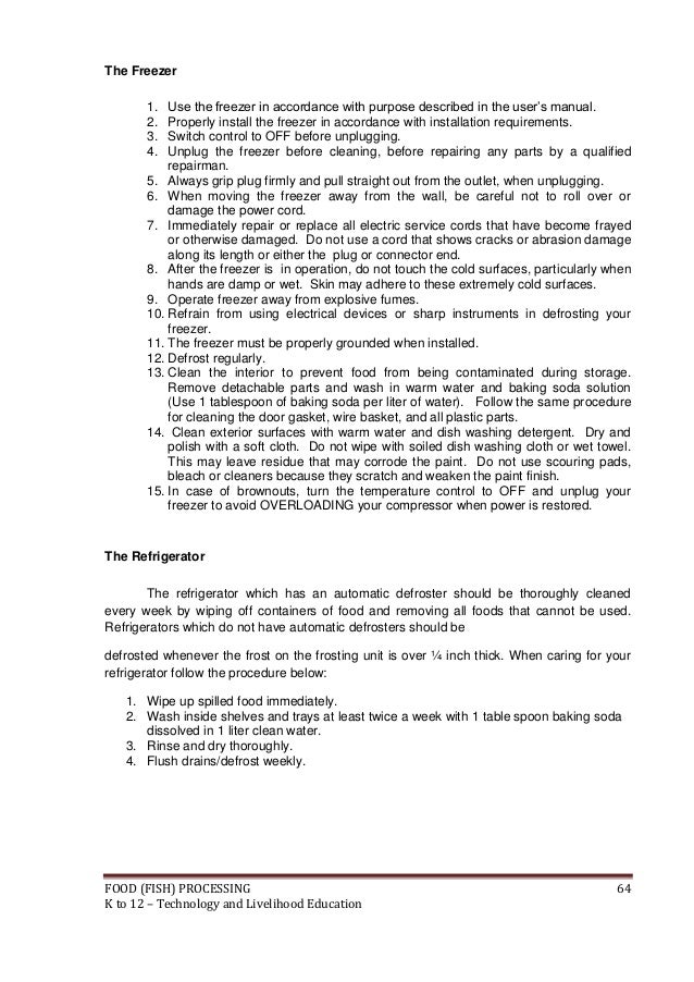 K to 12 fish processing learning module