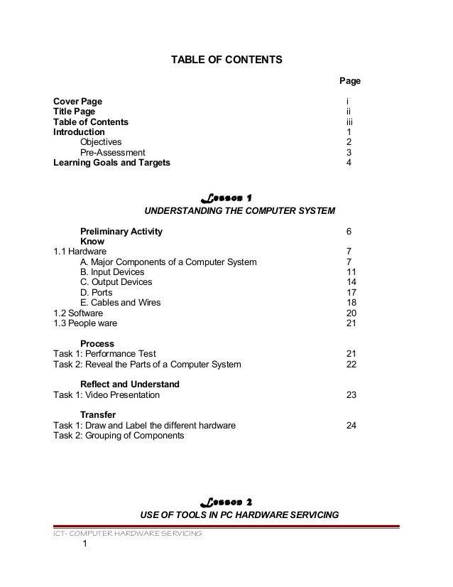 Kto12 tle ict computer hardware servicing