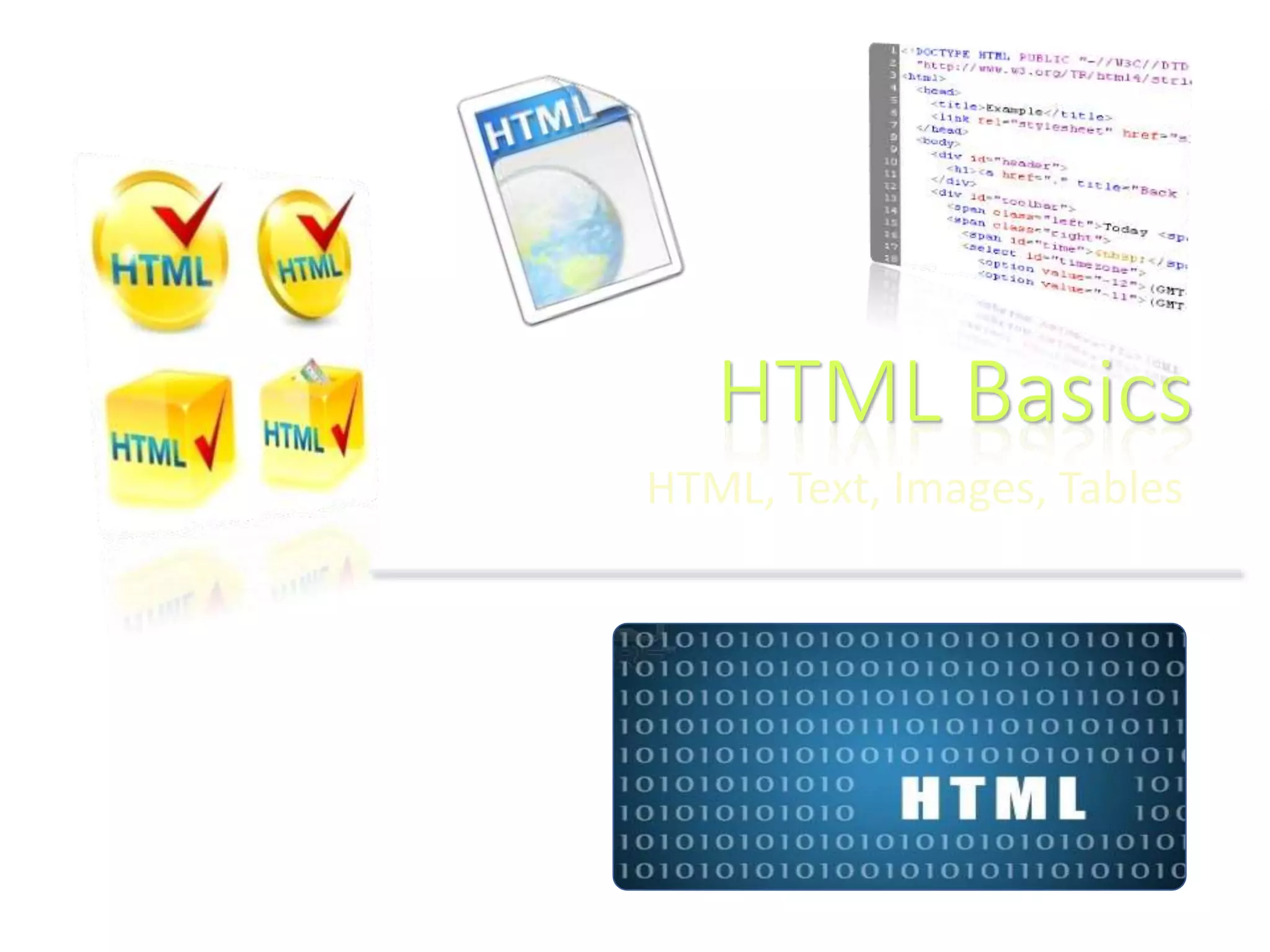 HTML, CSS and Java Scripts Basics | PPT