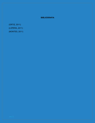 pág. 13
BIBLIOGRAFIA
(ORTIZ, 2011)
(LOPERA, 2011)
(MONTES, 2011)
 