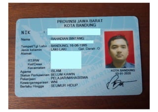 Rahadian Bintang's identity document 
