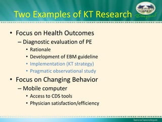 Kt Method Example Knowledge transfer research examples | PDF