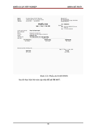 KHÓA LUẬN TỐT NGHIỆP KHOA KẾ TOÁN
Hình 2.22: Phiếu chi 01405/09HN
Sau đó thực hiện bút toán cập nhật Sổ cái TK 6417.
46
 