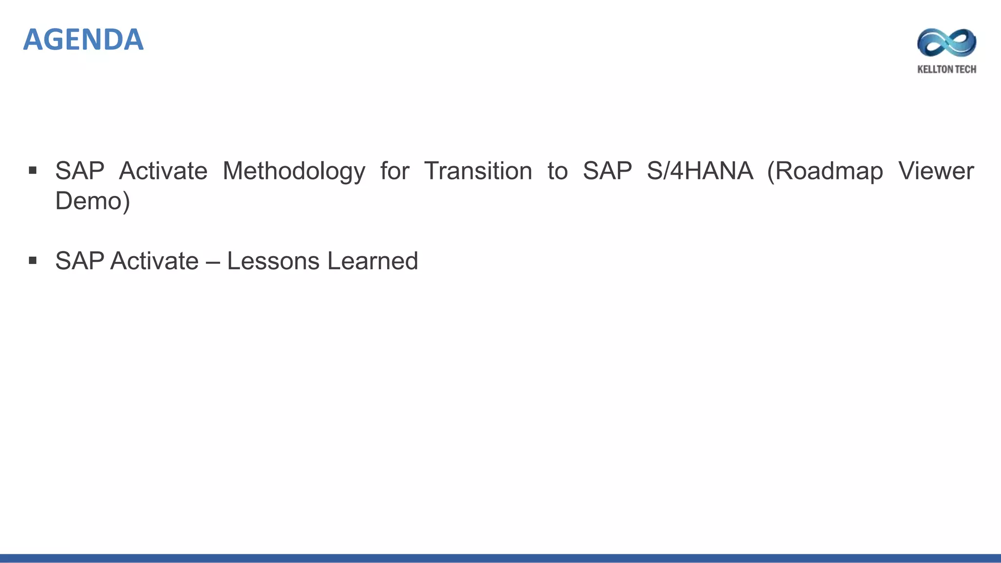 SAP Activate Methodology for S/4HANA Implementation