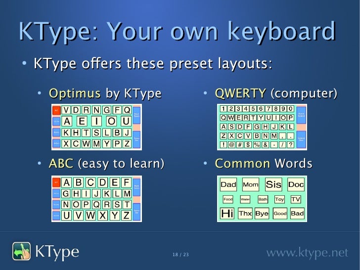KType: easy communication for disabled people