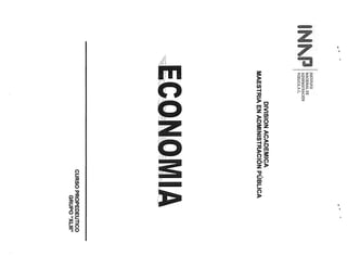 Economía, curso propedéutico en el Instituto Nacional de Administración Pública